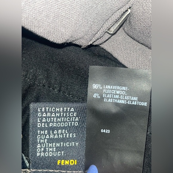 Fendi Vintage High Waisted Wide Leg Pleated Fleecewool Trousers - Picture 5 of 7